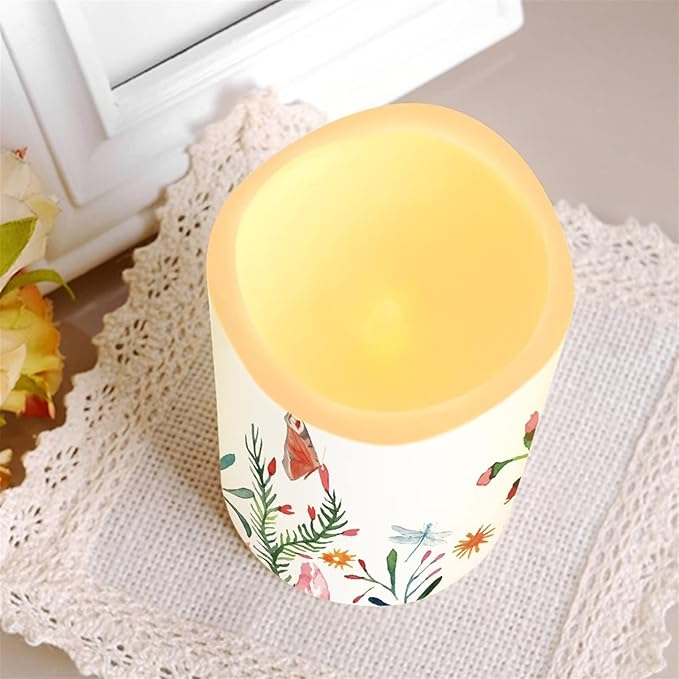 Ystardream Lavender Orchid LED Flameless Candles with Remote and Timer, Battery Operated Flickering for Festival Wedding Home Party Decor 4pcs-VerdiqueGarden