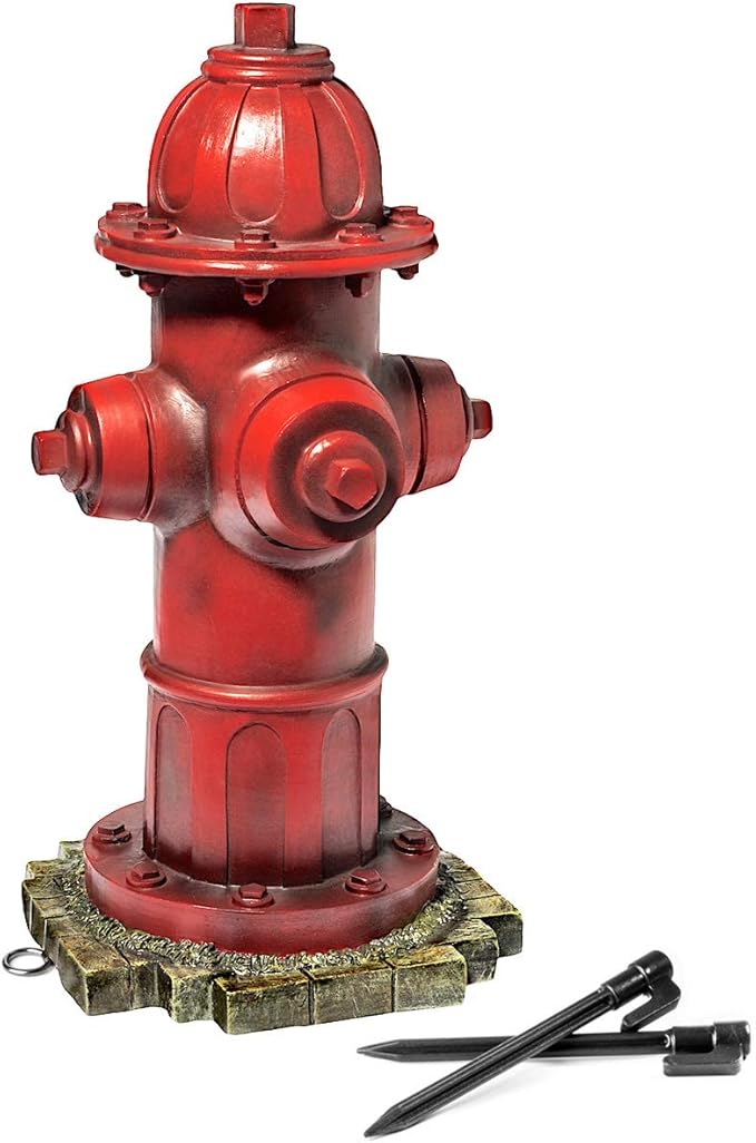 Dog Fire Hydrant Garden Statue with 2 Stakes, 14 Inches (Small)-VerdiqueGarden