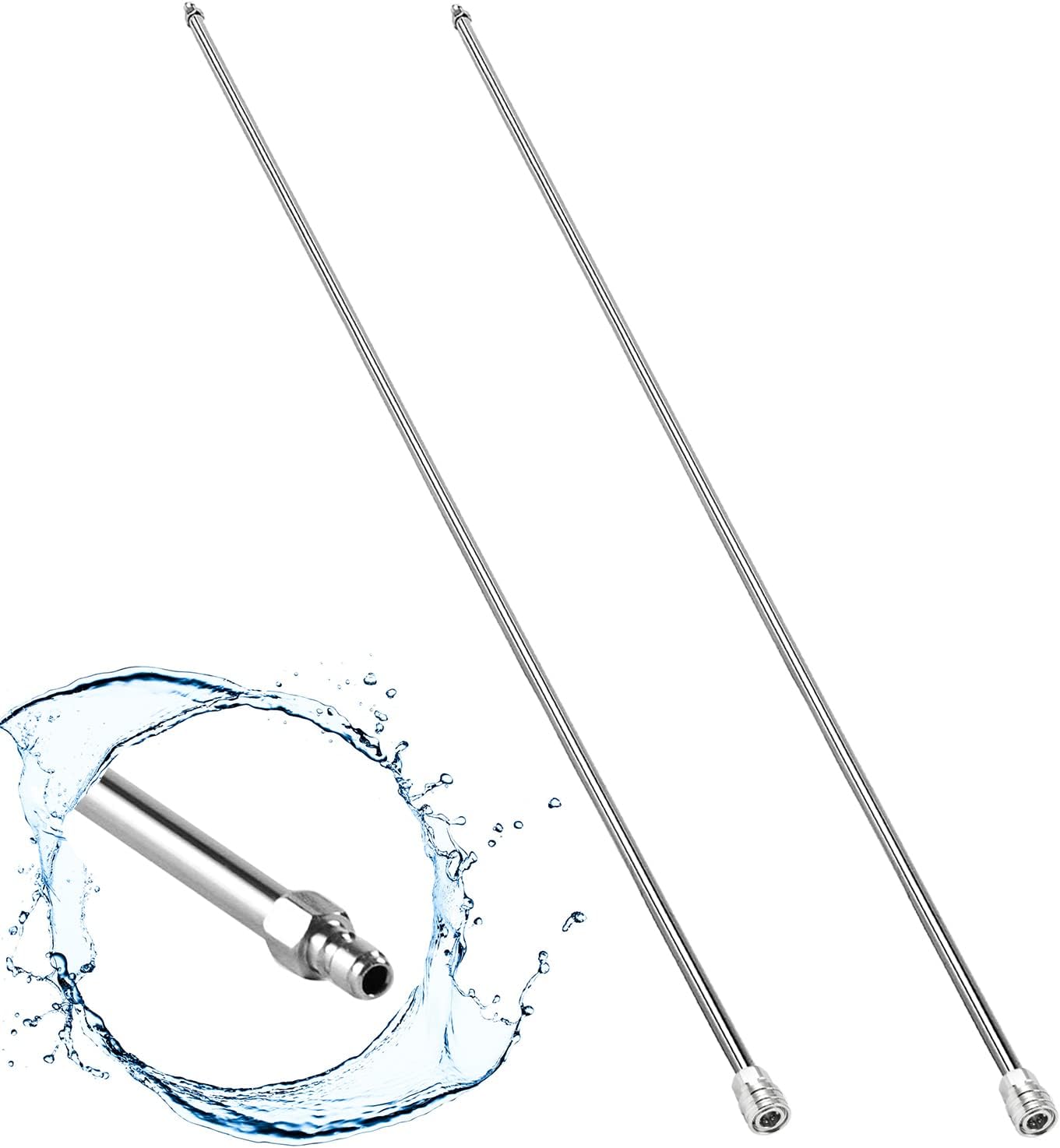 Selkie Long Pressure Washer Extension Wand, 2 Pack 60" Power Washer Extension Wand,Pressure Washer Lance,Stainless Steel Power Washer Extender Wands, 1/4” Quick Connect Fitting, 4000 PSI(120 Inch)-VerdiqueGarden