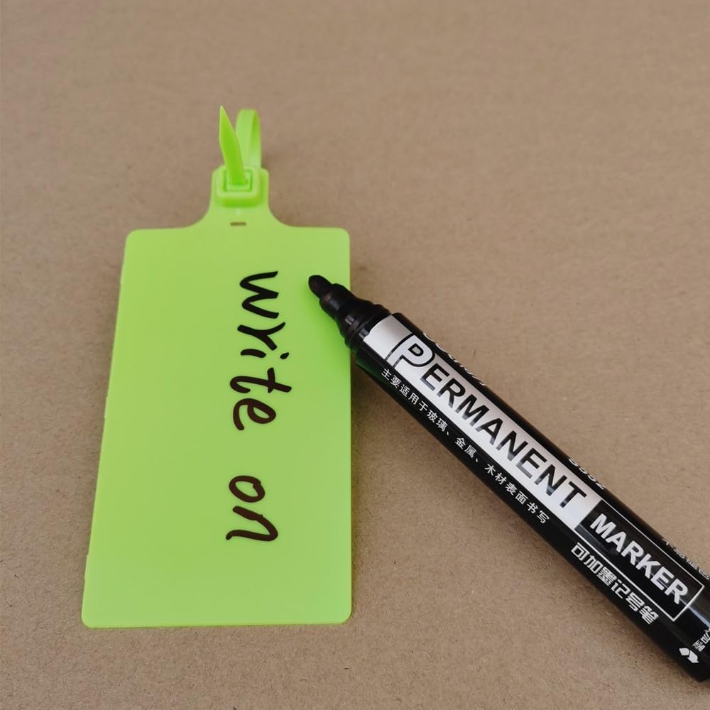 Plastic Seals Shipping Tags Logistics Use Big Sign Tie Large Label Tie, 255mm Total Length, Package of 100pcs (Fluorescent green)-VerdiqueGarden