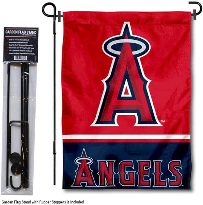 WinCraft Los Angeles Angels Garden Flag with Stand Holder-VerdiqueGarden