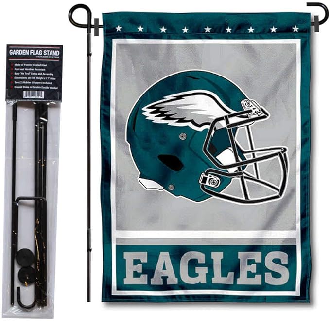 WinCraft Philadelphia Eagles Football Garden Flag and Pole Stand Holder-VerdiqueGarden
