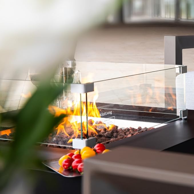 Ashton 36” Propane Fire Pit Smokeless Firepit Converts to Outdoor Gas Fire Pit for Outside Patio Firepit Table Includes Windscreen Rain & Tank Cover Lava Rocks Lid CSA Certified-VerdiqueGarden