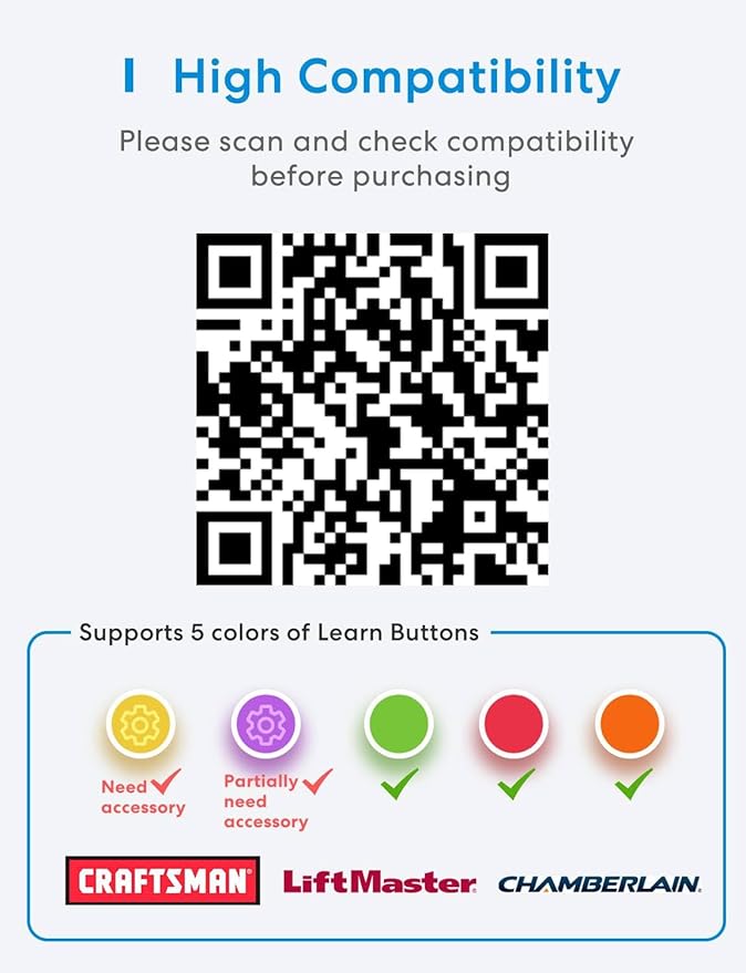 meross Smart Garage Door Opener Remote, APP Control, Compatible with Alexa and SmartThings, Multiple Notification Modes, No Hub Needed-VerdiqueGarden