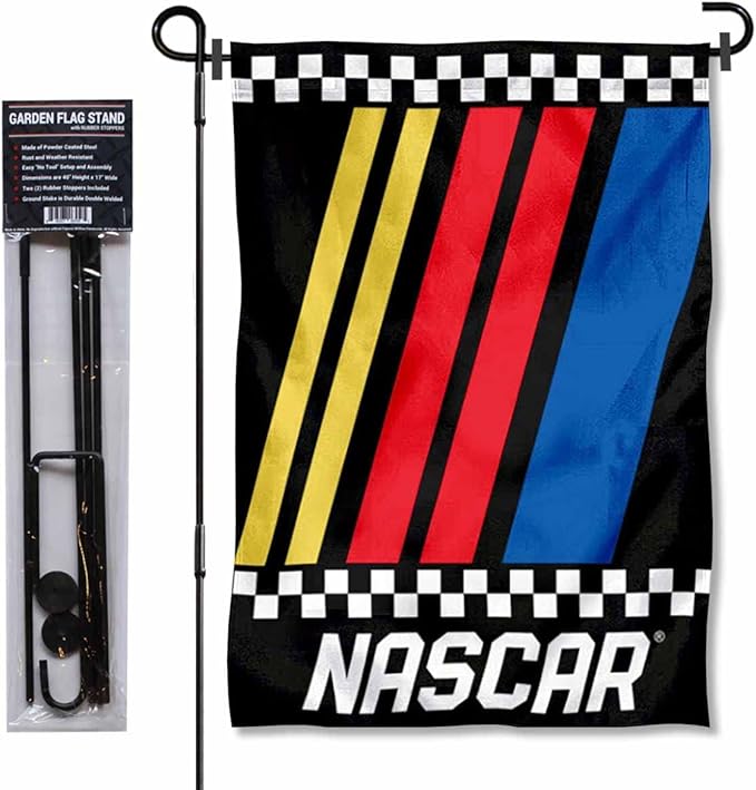 WinCraft NASCAR Garden Flag and Flagpole Mount-VerdiqueGarden