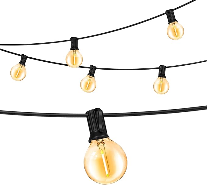 Outdoor String Lights 300FT Waterproof Globe String Lights with 150+4 Shatterproof G40 LED Bulbs,Dimmable Connectable Patio Lights String for Hanging Bistro Backyard Gazebo,2-Pack x 150 FT-VerdiqueGarden