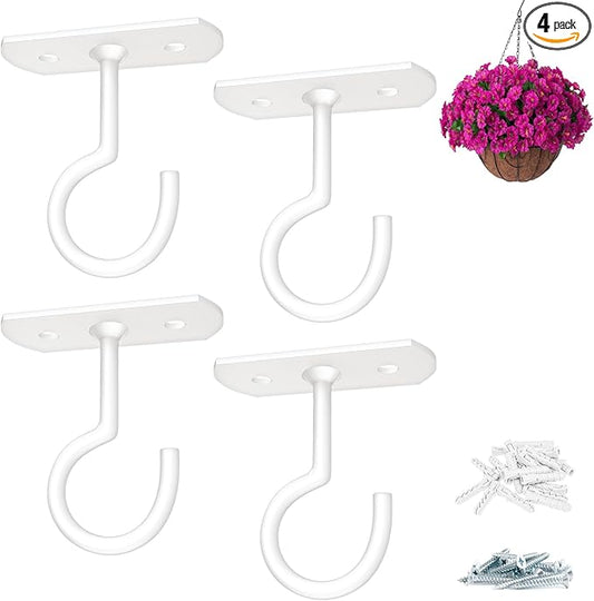 Ceiling Hooks for Hanging Plants Metal Plant Bracket Iron Wall Mount Lanterns Hangers for Hanging Bird Feeders, Lanterns, Wind Chimes, Planters, Outdoor Decoration Hooks-VerdiqueGarden