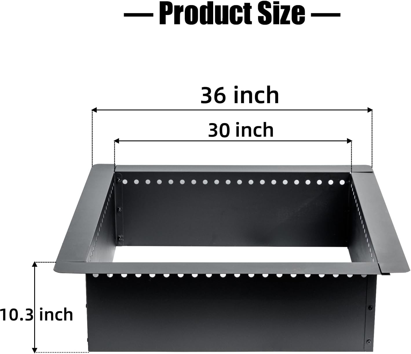 36 inch Square Fire Pit Ring, Heavy Duty Firepit Ring, DIY Campfire Insert Above or In-Ground, for Outdoor, Camping, and Bonfires-VerdiqueGarden