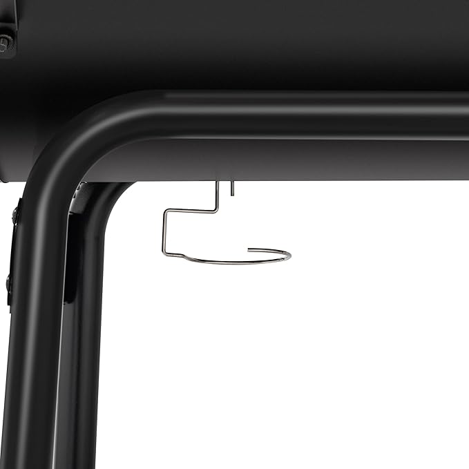 Royal Gourmet CC1830V 30 Barrel Charcoal Grill with Wood-Painted Side Front Table, 627 Square Inches Cooking Space, for Outdoor Backyard, Patio and Parties, Black-VerdiqueGarden