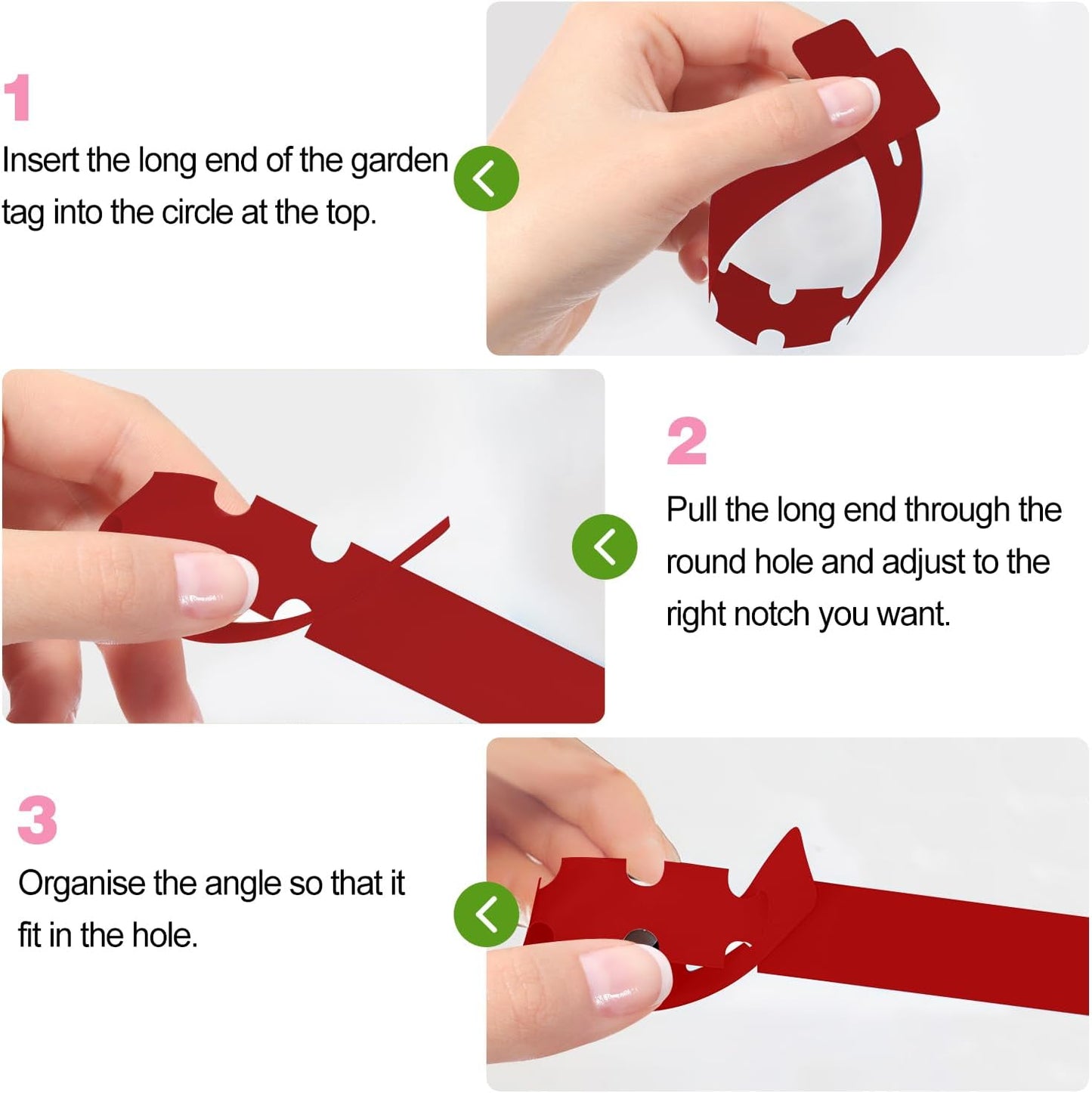 Plant Labels 200 Pcs Yuanling Plastic Plant Tree Tags Wrap Around Hanging Tags Nursery Tree Markers Adjustable Garden Labels for Indoor Outdoor Gardening Plants (Red with 1 Marker Pen)-VerdiqueGarden