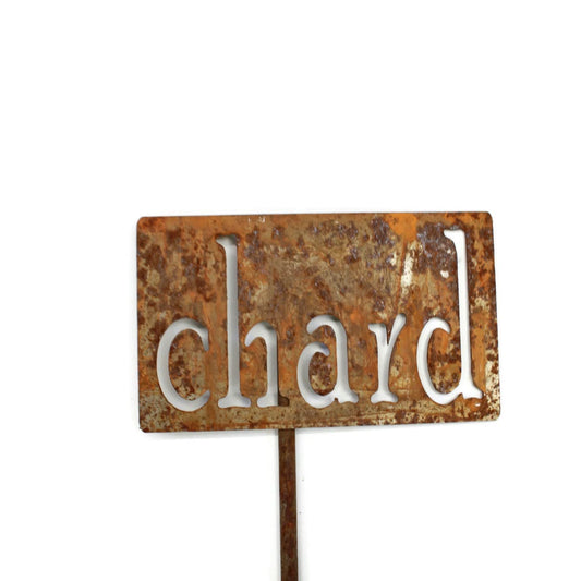 Classic Metal Garden Markers 19 Inches Tall (chard, Naturally Rusted)-VerdiqueGarden