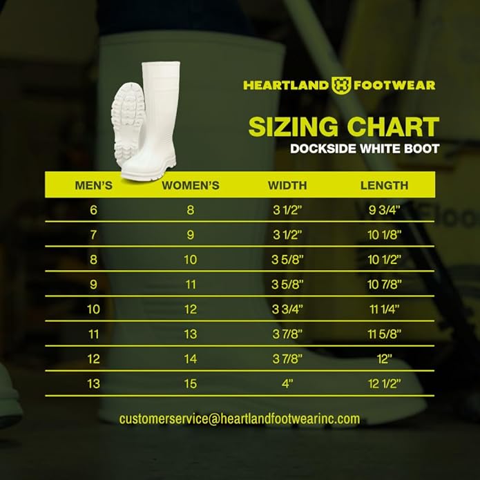 Heartland Dockside Waterproof Work Boots for Men and Women - Durable, Flexible PVC Boots for Marine Work with Easy On/Off, Slip-Resistant Outsoles-VerdiqueGarden