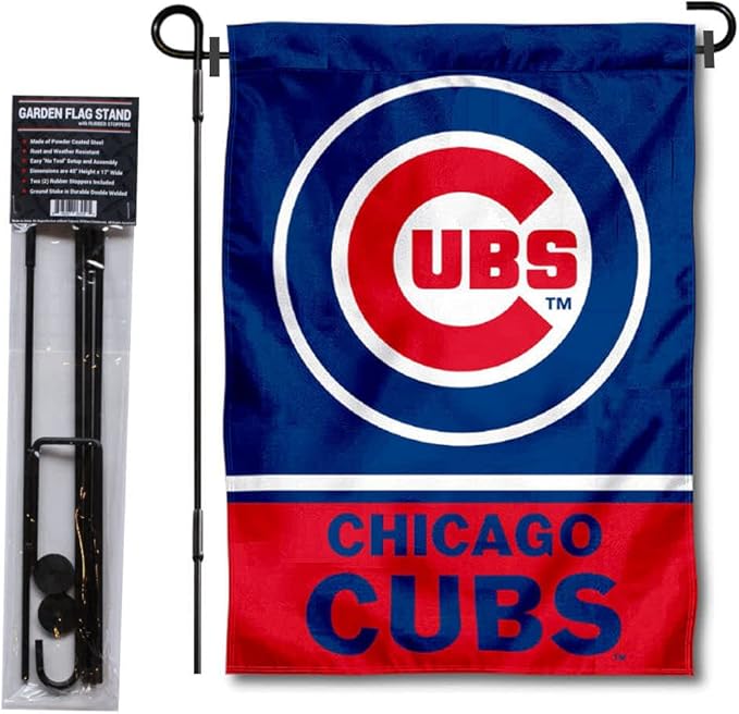 WinCraft Chicago Baseball Garden Flag with Stand Holder-VerdiqueGarden