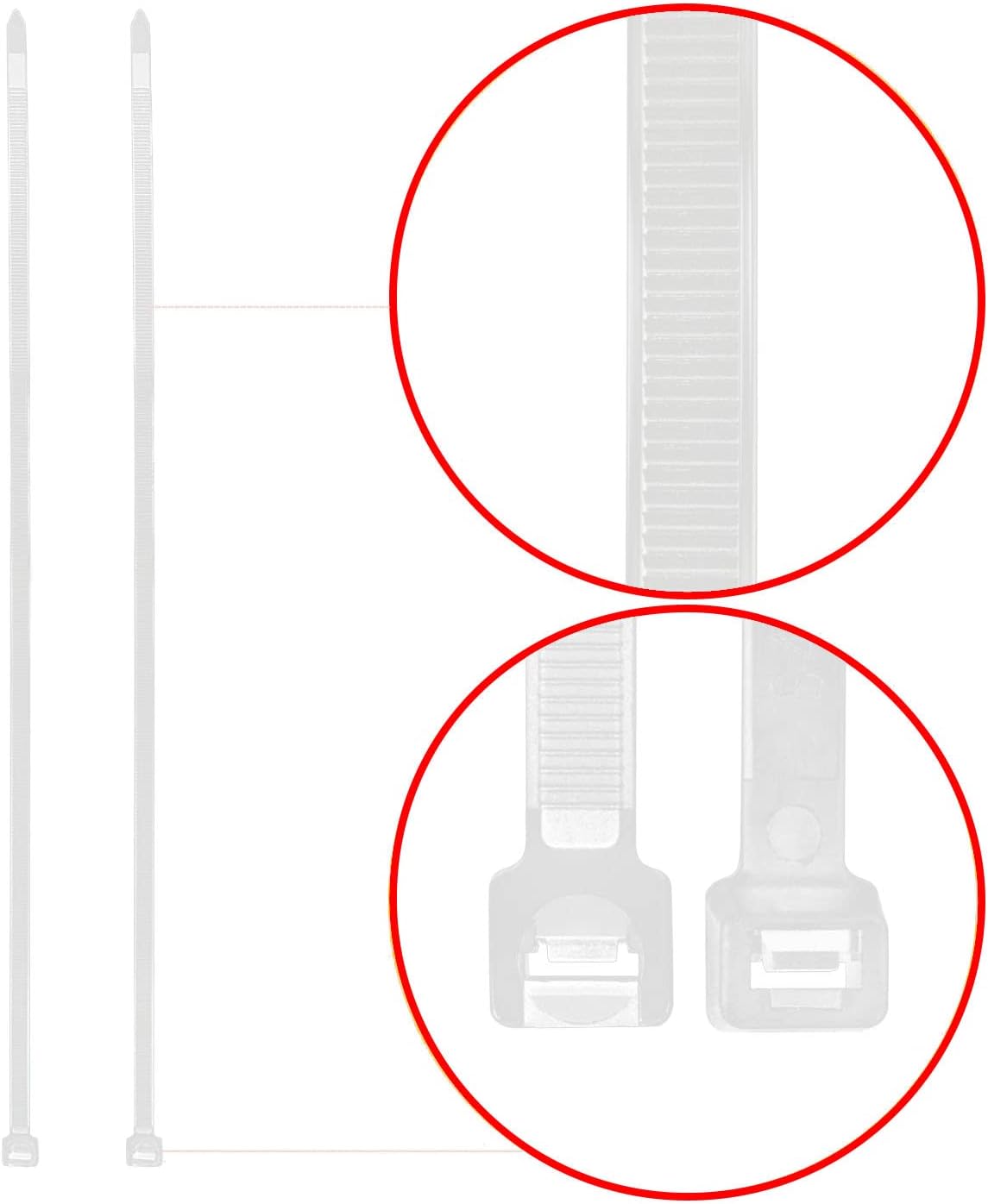Superun Heavy Duty Zip Ties 16 Inch, Strong Large White Zip Ties 120 Lbs Tensile Strength Selflocking Wire Ties (Industrial Grade Cable Ties) Pack of 50 Clear-VerdiqueGarden