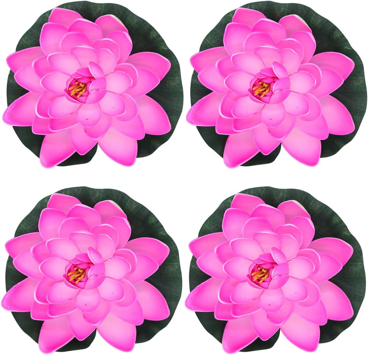 FZBNSRKO Artificial Lotus,4PCS 7.1" Inch Floating Foam Lotus Flowers for Pool,Realistic Water Lily Pads for Home Outdoor Patio Pond Wedding Party Decorations,Water Pink-VerdiqueGarden