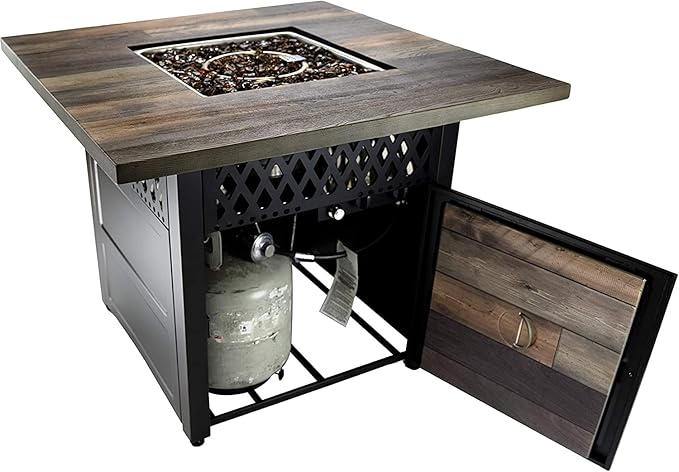 DualHeat by Endless Summer, The Harris, 38" Square Propane Gas Outdoor Fire Pit/Patio Heater-VerdiqueGarden