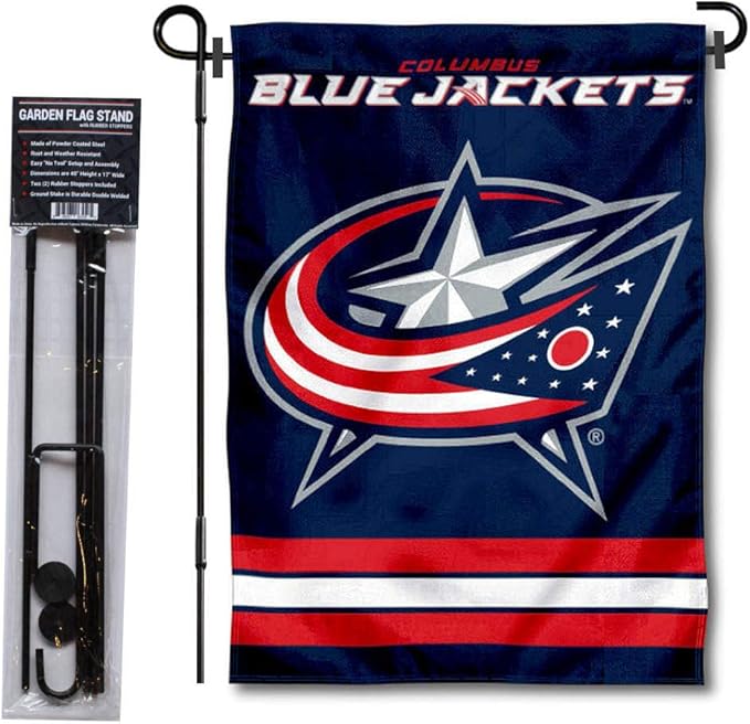 WinCraft Columbus Blue Jackets Garden Flag with Pole Stand Holder-VerdiqueGarden