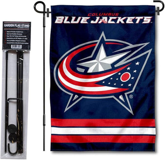 WinCraft Columbus Blue Jackets Garden Flag with Pole Stand Holder-VerdiqueGarden