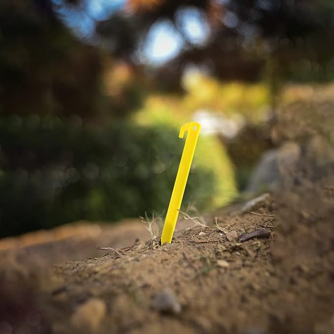 10-Pack Plastic Tent Stakes – 9-Inch Heavy Duty Canopy Anchoring Pegs for Camping, Gardening, Landscaping, Backpacking – Lightweight, Rust-Proof, Reusable Camping Stake-VerdiqueGarden