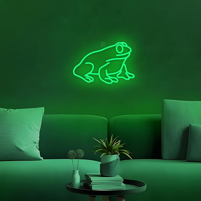 Lampeez Frog Neon Sign, Frog Lamp Wall Decor, Dimmable LED Neon Art Signs USB Powered, for Man Cave, Home, Patio, Garden, Bars, Stores, Clubs, Ideal Gift for Friends, Family and Kids-VerdiqueGarden