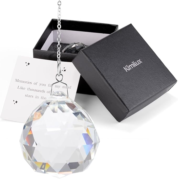 Modern Grief Gift Memorial Gift for Loss of Loved One, Loss of Father, Loss of Mother Remembrance Gifts 40 mm Crystal Ball Rainbow Maker Best for Daily Remembrance-VerdiqueGarden
