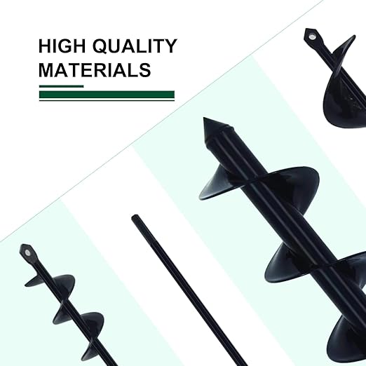 4 Pack Garden Ground Earth Spiral Drill Bit for 3/8" Hex Drive Drill, Auger Drill Bits for Bulbs Planting, Hole Digger Flowers,Bedding Digging Plant Rapid Planter Tool-VerdiqueGarden