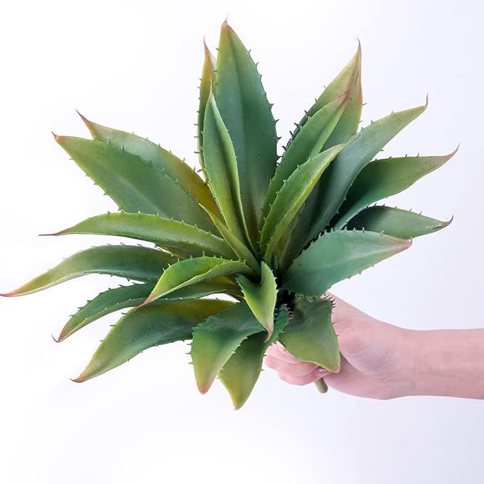 Veryhome Succulents Plants Artificial Aloe Plant, 12.5Inch Large Faux Succulents Unpotted, Premium Crafting DIY Greenery Decor for Indoor & Outdoor(Green)-VerdiqueGarden