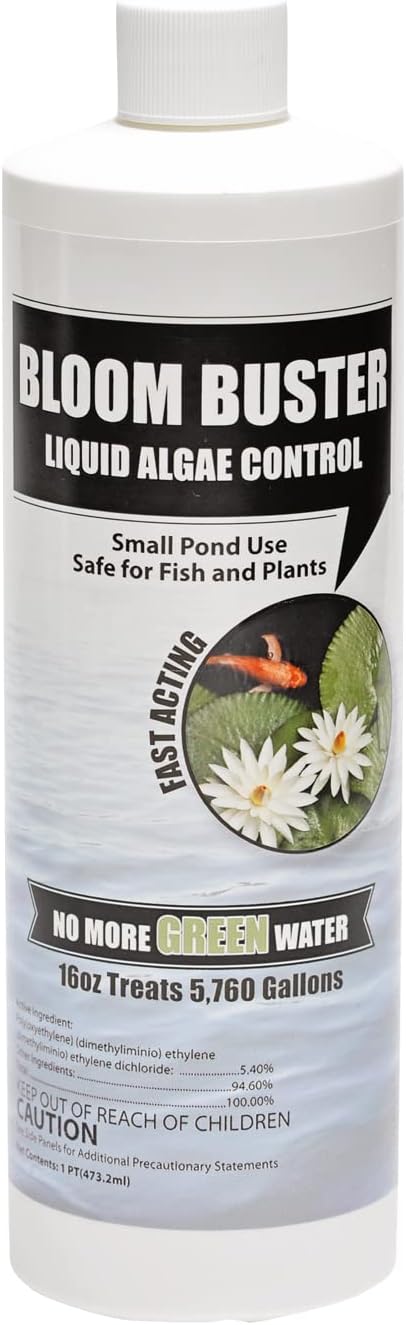 Bloom Buster Pond Algae Control - 16oz - Fast Acting Algaecide, Use in Fountains & Outdoor Ponds Containing Koi & Other Fish - EPA Registered-VerdiqueGarden