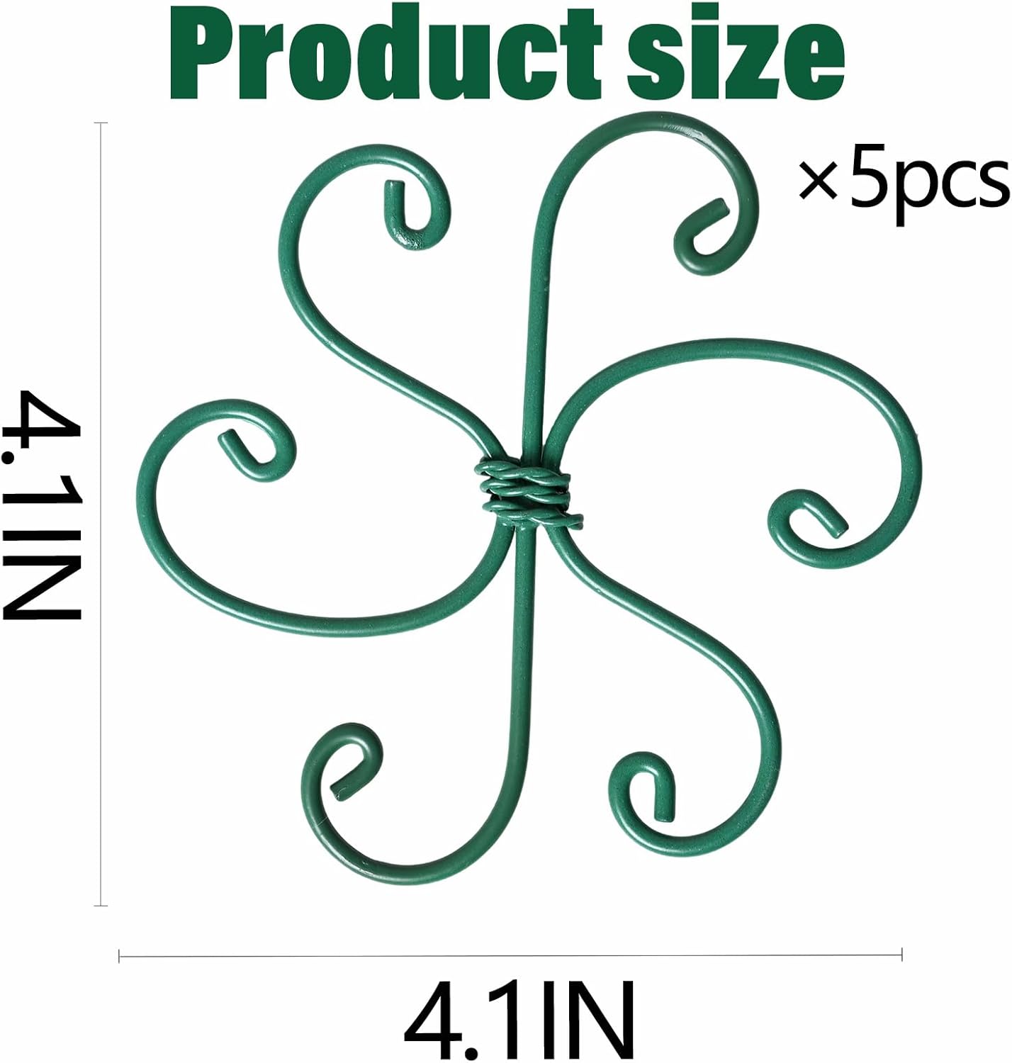 5PCS Monstera Plant Support Hook - 4.1 * 4.4IN, Durable Flexible Stabilizers for Indoor Plants, Metal Stem Supports and Leaf Holders, Easy Tool-Free Operation, Ideal for Fishbone Cactus Care-VerdiqueGarden