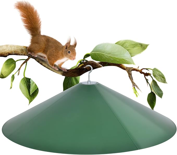 24-inch Large Outdoor Squirrel Baffles for Bird Feeders Pole, Two Way Use, Green Color-VerdiqueGarden