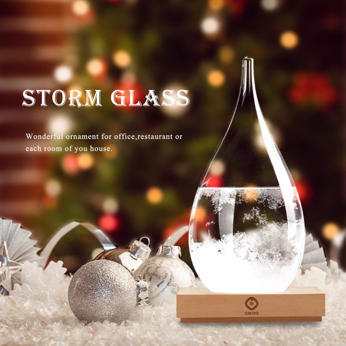 Father's Day Gifts for Him, Storm Glass Weather Predictor, Drop-Shaped Glass Barometer Weather Station, Unique Decorative Glass Bottles Weather Forecaster for Home and Office-VerdiqueGarden