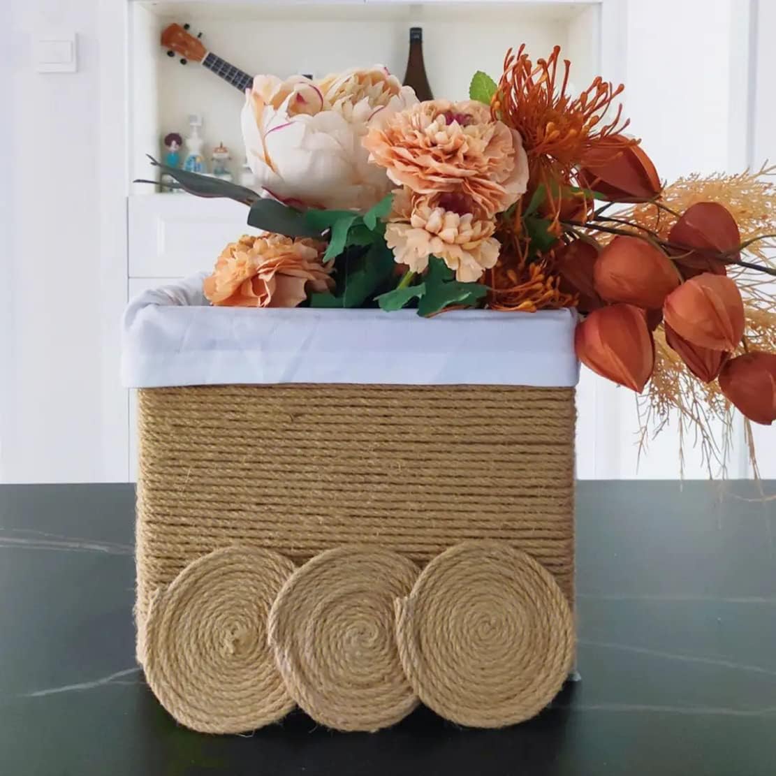 ARISKEY Natural Jute Twine 6mm,164ft Hemp Rope for Crafts Heavy Duty String for Gardening Purposes,Crafting and Packing Projects-VerdiqueGarden