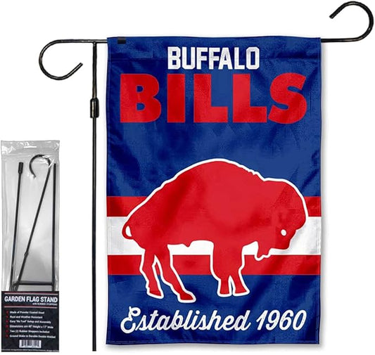 WinCraft Bills Retro Garden Flag and Stand Pole Holder Mount-VerdiqueGarden