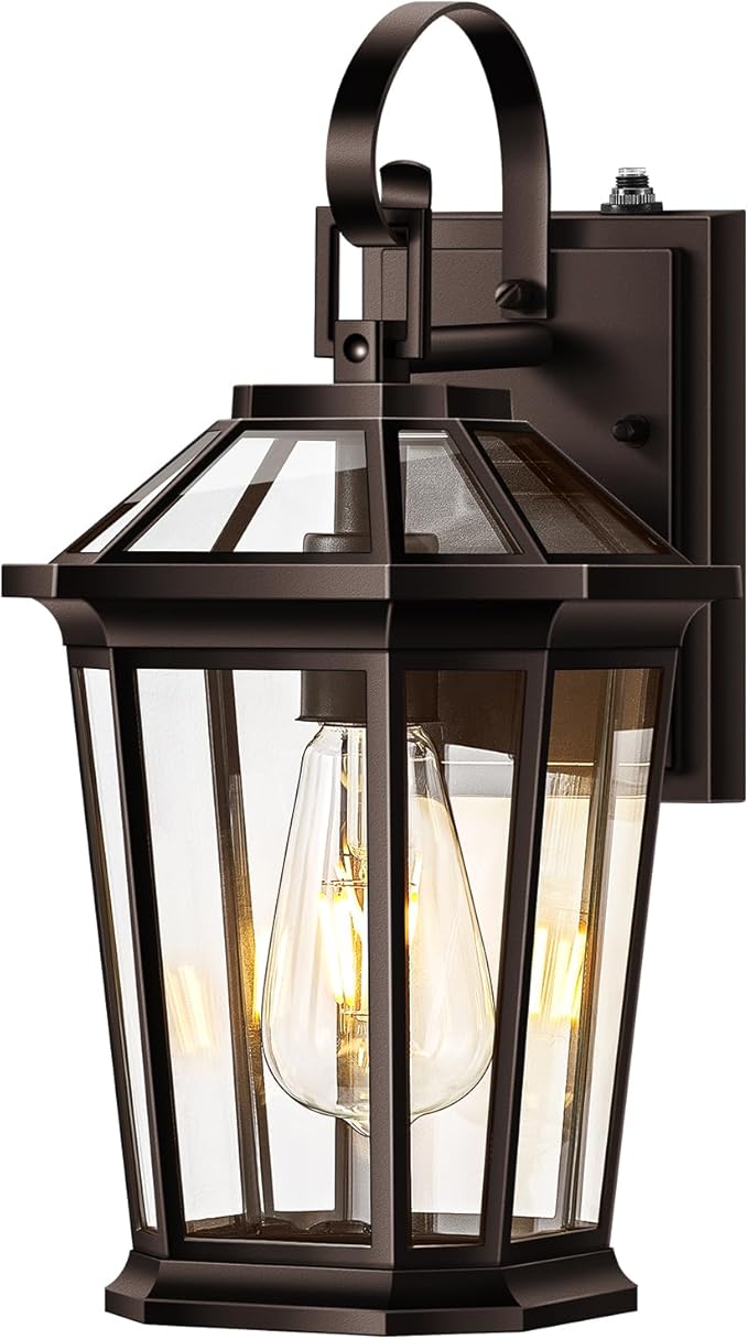 VIANIS Outdoor Wall Lights Dusk to Dawn, Oil Rubbed Bronze Exterior Lighting Fixtures for House, Waterproof ORB Porch Lights Wall Mount, Aluminum Outside Wall Sconce for Front Door, Garage-VerdiqueGarden