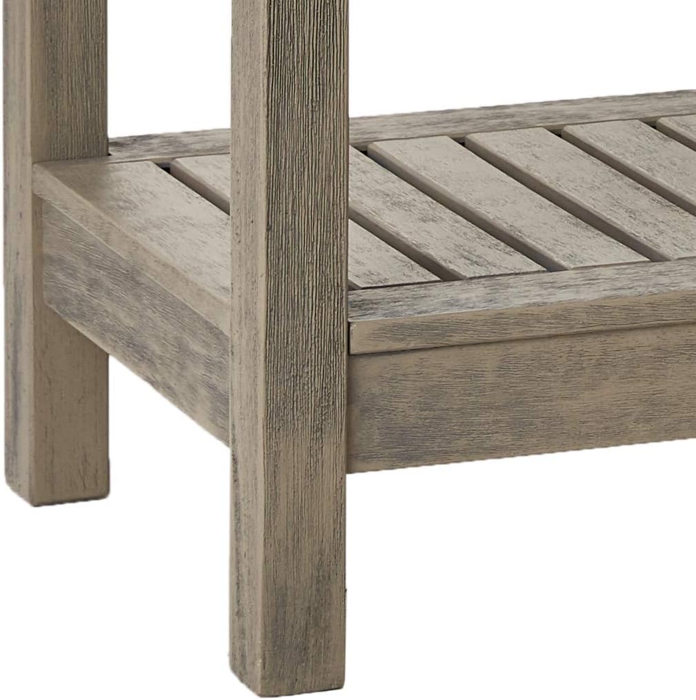 Cambridge Casual Solid Wood West Lake Outdoor Console Table – Weathered Gray Finish – Durable and Stylish Accent Plant Table for Patio, Deck, Porch, Garden, and Outdoor Spaces-VerdiqueGarden