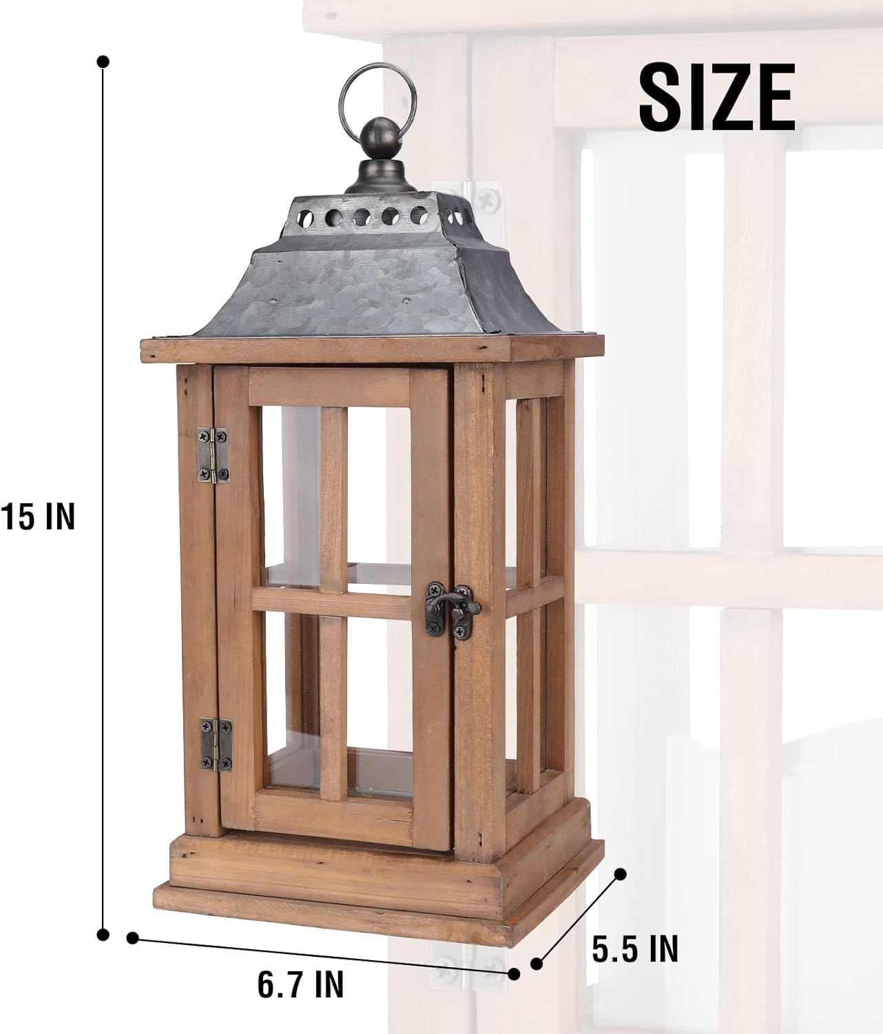 Bdor Lantern Decorative (Set of 2) - 15in IP65 Waterproof Vintage Style Candle Lantern, Decorative Lanterns for Home Decor, Indoor Outdoor, Front Porch, Garden, Farmhouse Weddings Style (No Candles)-VerdiqueGarden