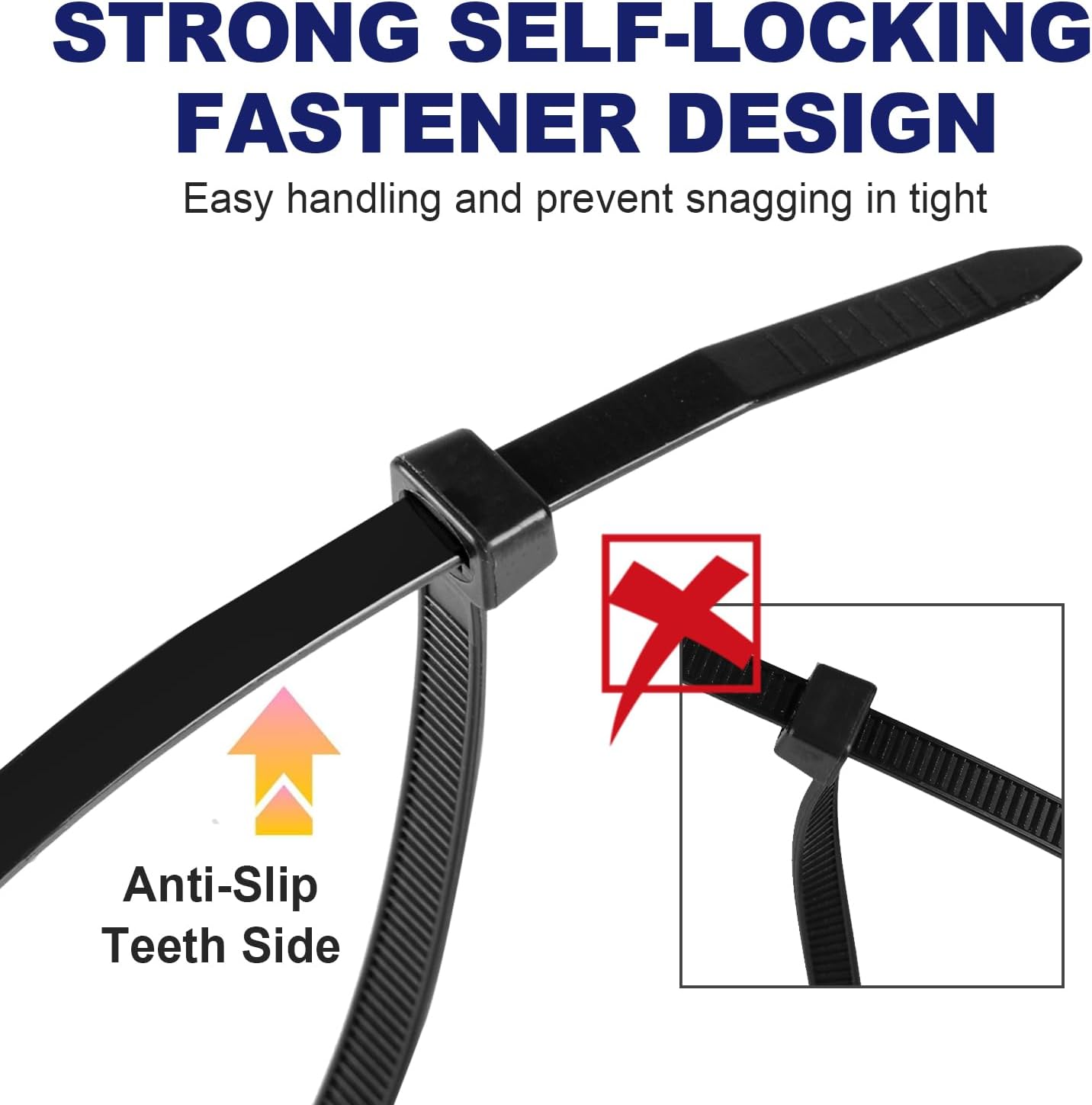 Zip Ties, RAZCC 1200pcs Black Cable Zip Ties 16 Inch, Heavy Duty Plastic Wire Ties with 70lb Tensile Strength, Self-Locking Black Nylon Tie Wraps for Indoor and Outdoor-VerdiqueGarden