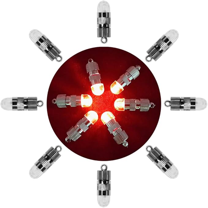 SumDirect Pack of 12 LED Mini Non-Blinking Lights for Paper Lanterns Balloons Floral Wedding Halloween Christmas Party Decoration Centerpieces (12, Red)-VerdiqueGarden