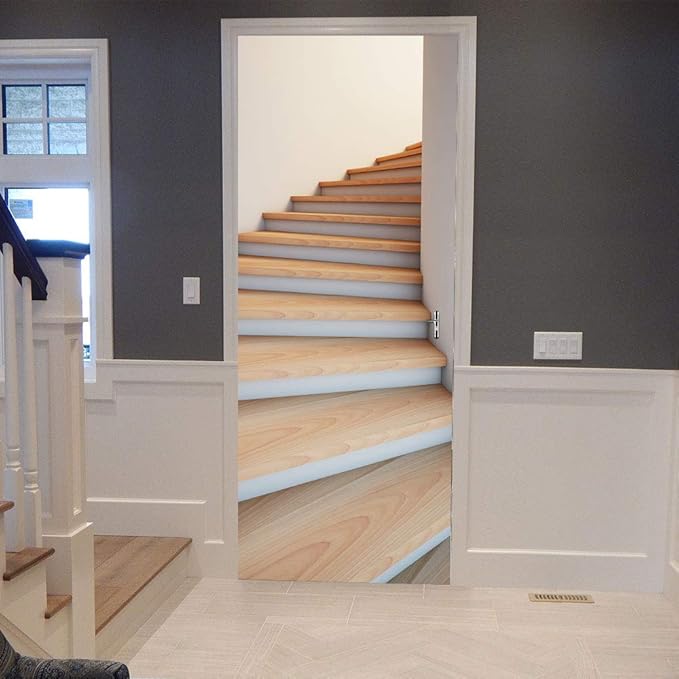 3D Door Stickers Murals - Stairs - Peel and Stick - Waterproof & Washable - Matt Finish - Geometric Pattern - Adults - 37.4" x 78.7"-VerdiqueGarden