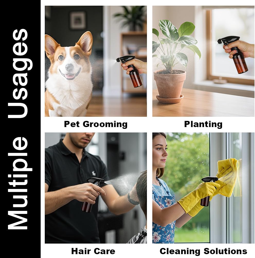 Spray Bottles 4oz/120ml Plastic Small Spray Bottle for Hair Mist/Stream Spraying Heavy Duty Empty Water Spray Bottles for Cleaning Solutions, Plants 2 Pack (Brown)-VerdiqueGarden