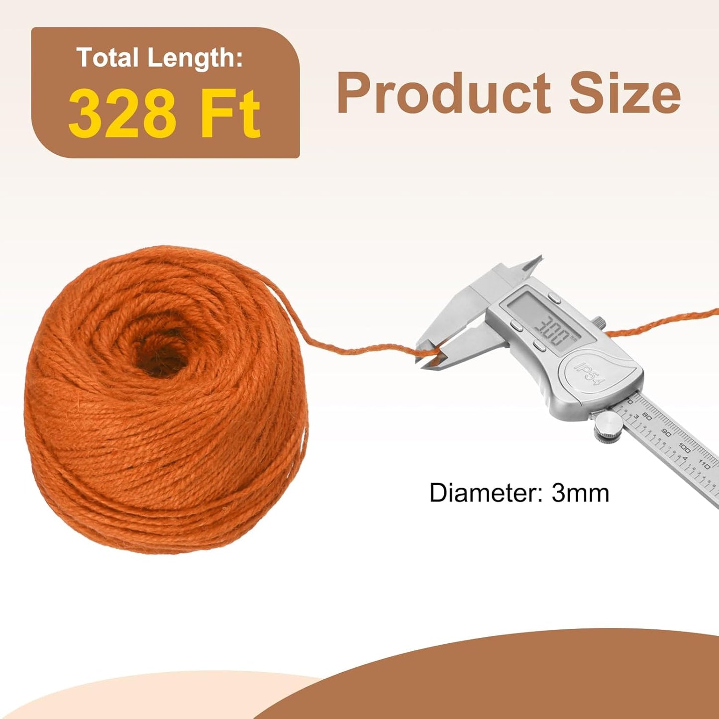 uxcell 328 Feet Natural Jute Twine String,3mm Thin Garden Twine Rope Colored Plant String Cord for DIY Art Crafts Gift Wrapping Decoration Packing Gardening Plant Hanger,Orange-VerdiqueGarden