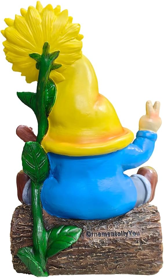 Spring & Summer-Themed Garden Statues – Adorable Outdoor Decor for Lawn, Patio & Porch (Bloom with Joy Sunflower Gnome 10" Garden Statue Figurine with Guitar, Spring and Summer Home Decoration)-VerdiqueGarden