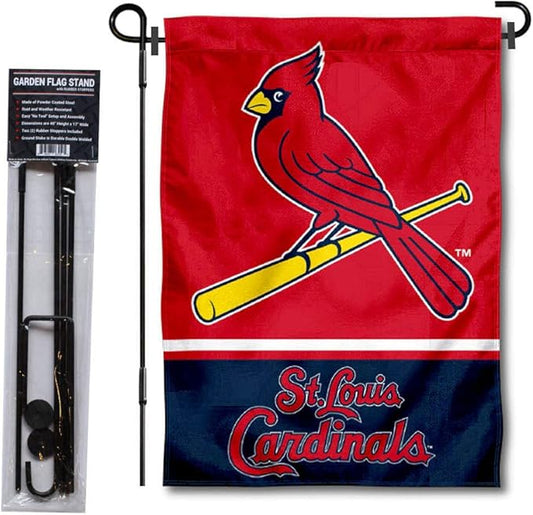 WinCraft St. Louis Cardinals Garden Flag with Stand Holder-VerdiqueGarden