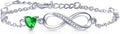 Bracelets for Women Sterling Silver Infinity Heart Bracelet Charms Bracelet Trendy Dainty Gift for Ladies Womens Wife Bride Sister Friend Anniversary Birthday Mothers Day Valentines Gifts for Her