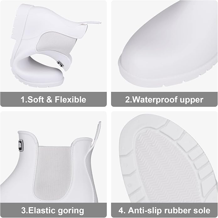 Asgard Women's Ankle Rain Boots Waterproof Chelsea Boots-VerdiqueGarden