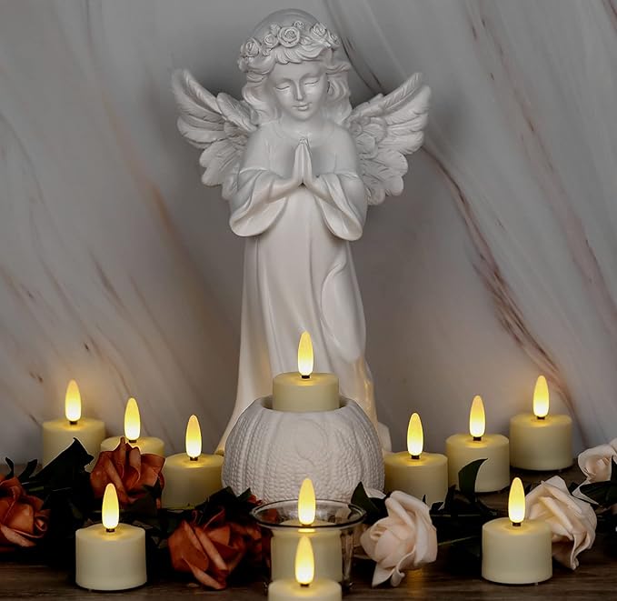 12 PCS 3D Wick Rechargeable Flameless Tealight Candles with Remote and Timer, Battery Operated Flickering LED Tea Lights, Durable & Lovely Fake Tea Candles, Ideal for Pumpkin/Bar/Party Decor-VerdiqueGarden