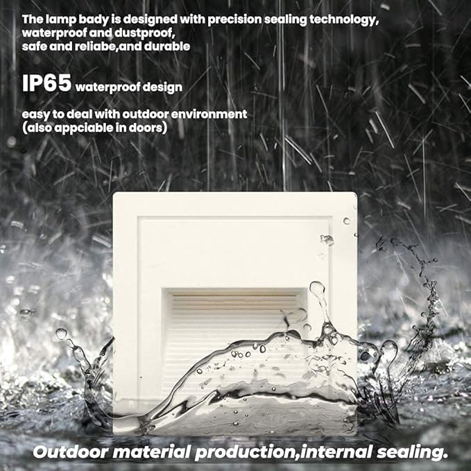 4Pcs 3W LED Step Light, 120V Warm White 3000K IP65 Waterproof Recessed Wall Light, Stair Light Staircase Light Lighting lamp, Inside Outside Garden Balcony Corridor, Aluminum-VerdiqueGarden