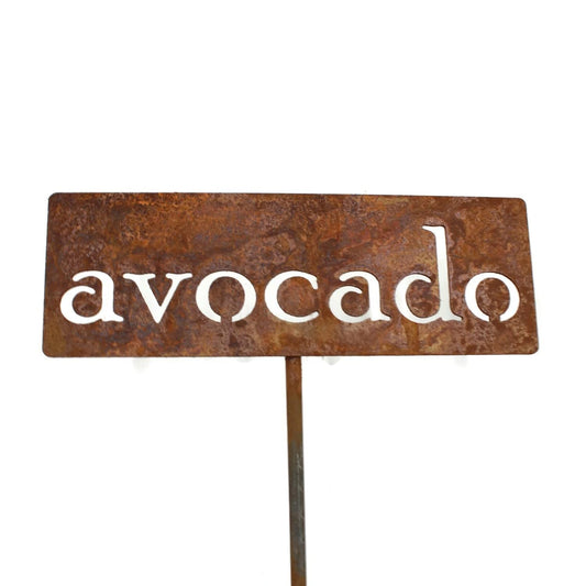 Classic Metal Garden Markers 19 Inches Tall (avocado, Naturally Rusted)-VerdiqueGarden