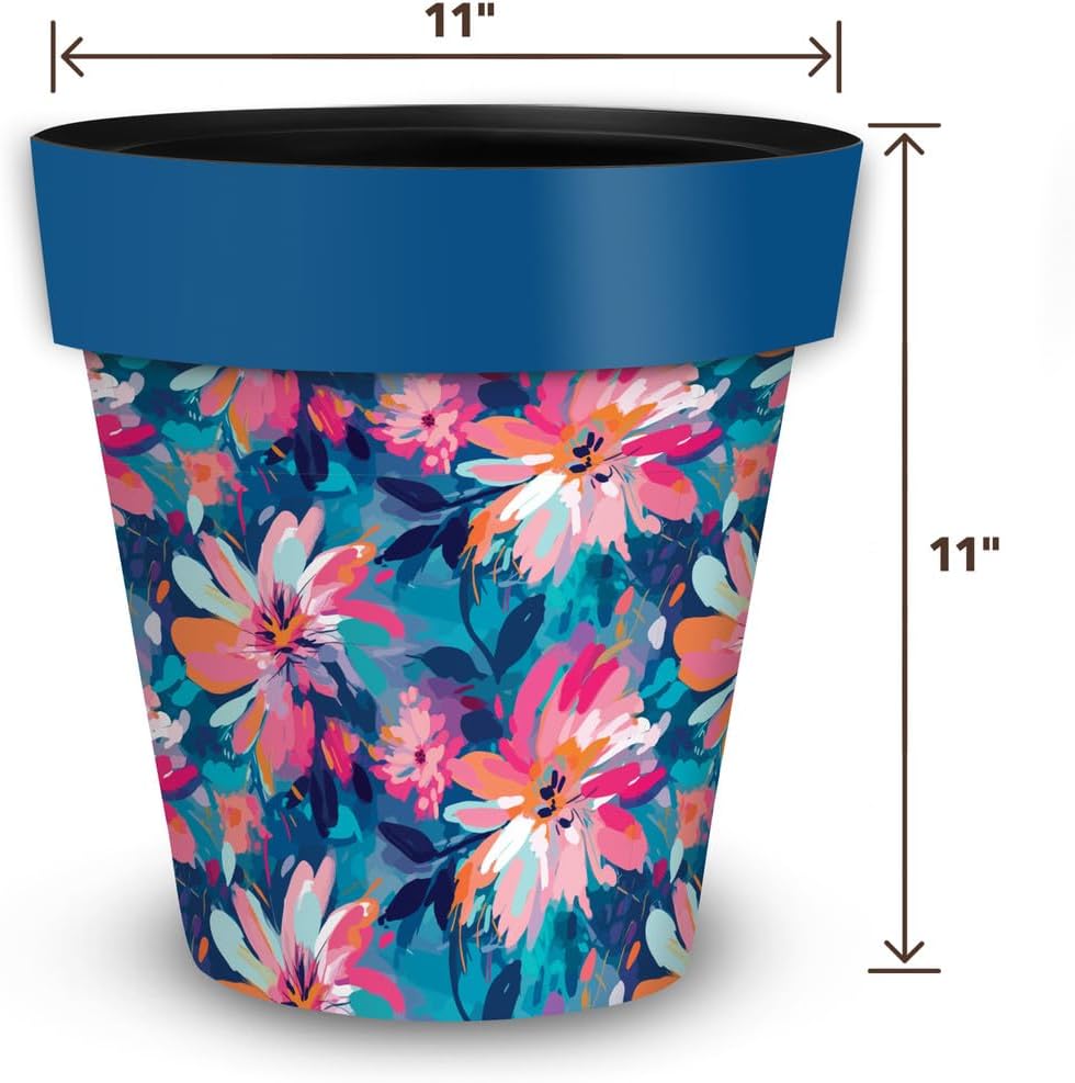 Briarwood Lane Abstract Floral Medium Planter-VerdiqueGarden