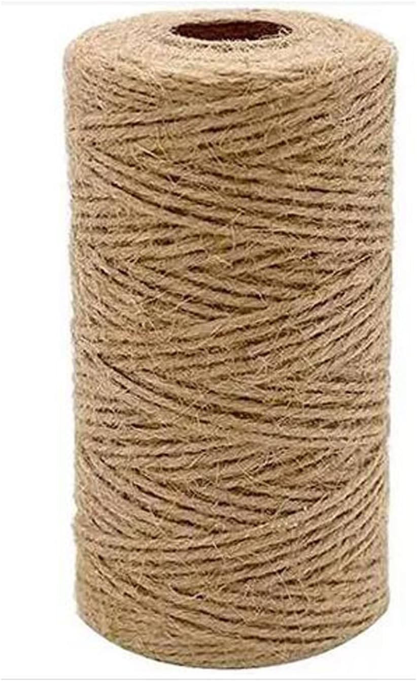1/8 in (3 mm) X 164 Ft (50 Meters) Jute Twine Rope String for Home Decorating, Cat Scratcher Post Tree, DIY Arts Crafts, Garden, Binding, Packing Material-VerdiqueGarden